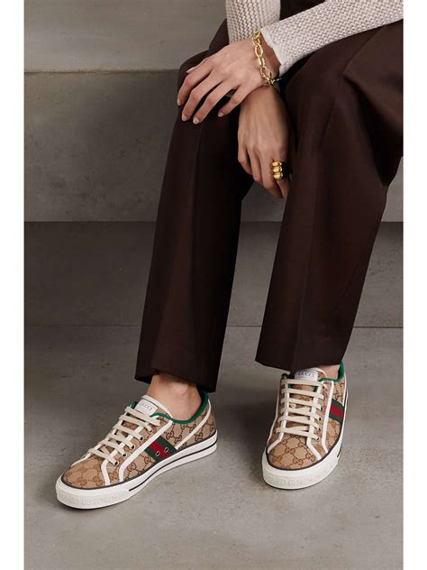 stamp print guccis sneakers|farfetch Gucci tennis shoes.